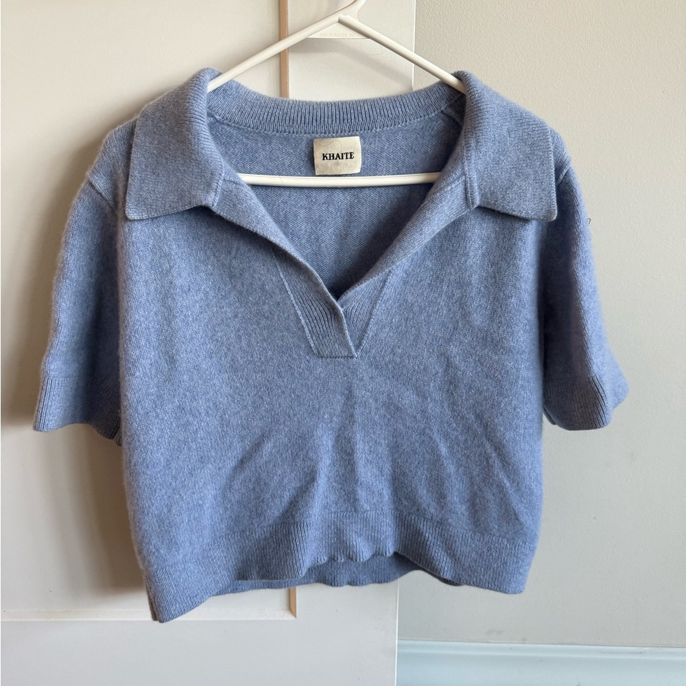 Khaite Blue Shrunken Jo Sweater